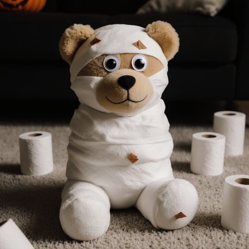 Jeu de la momie au papier toilette pour un goûter d’Halloween entre enfants